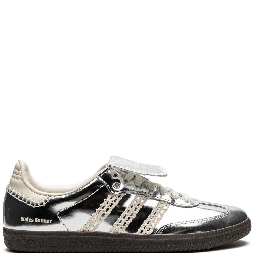 Adidas Wales Bonner Metallic Silver and Black Sneakers